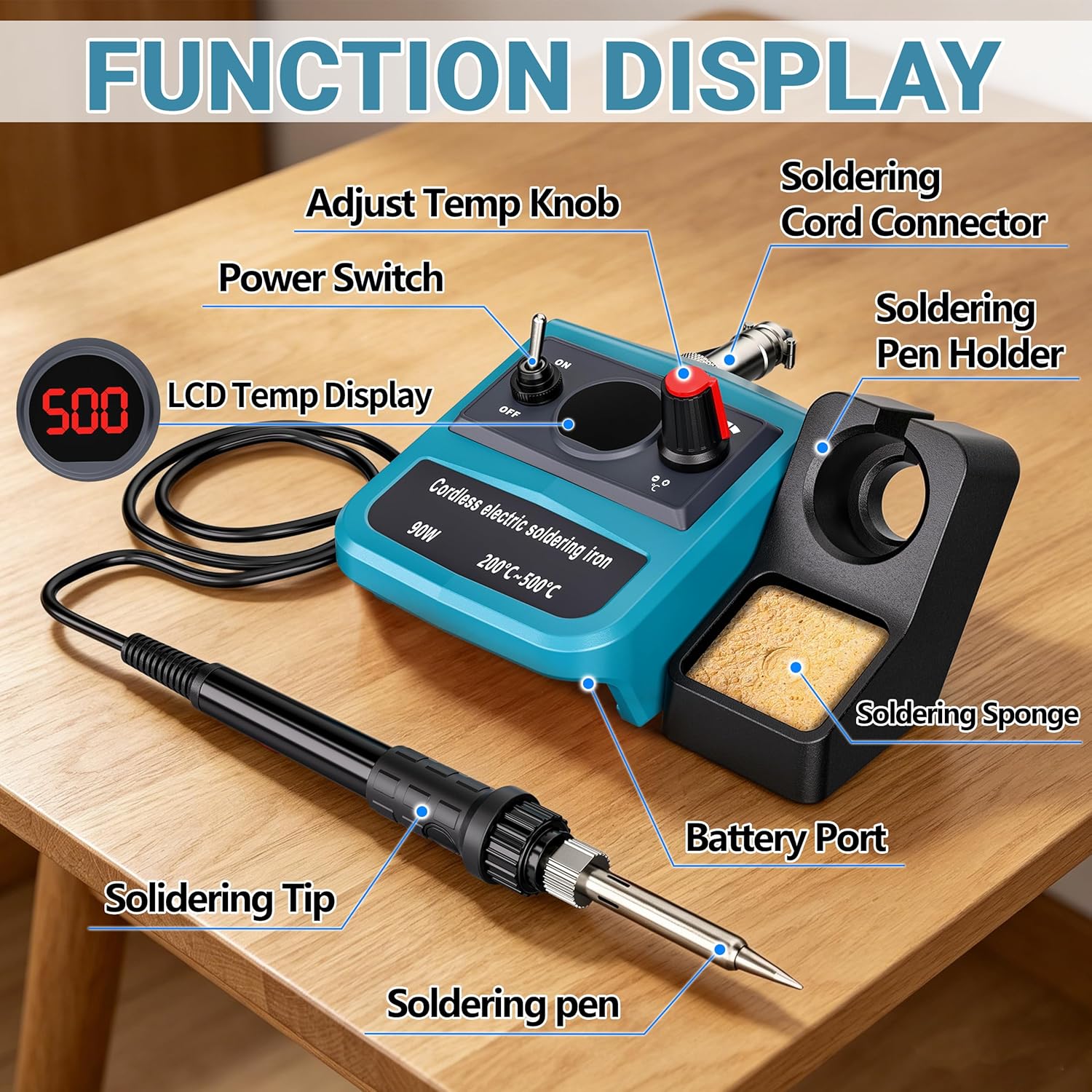 90W LED Digital Cordless Solde - огляд і ціна Diy Electronics Storage